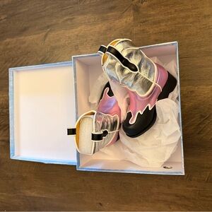Kids Silver and Pink Boots